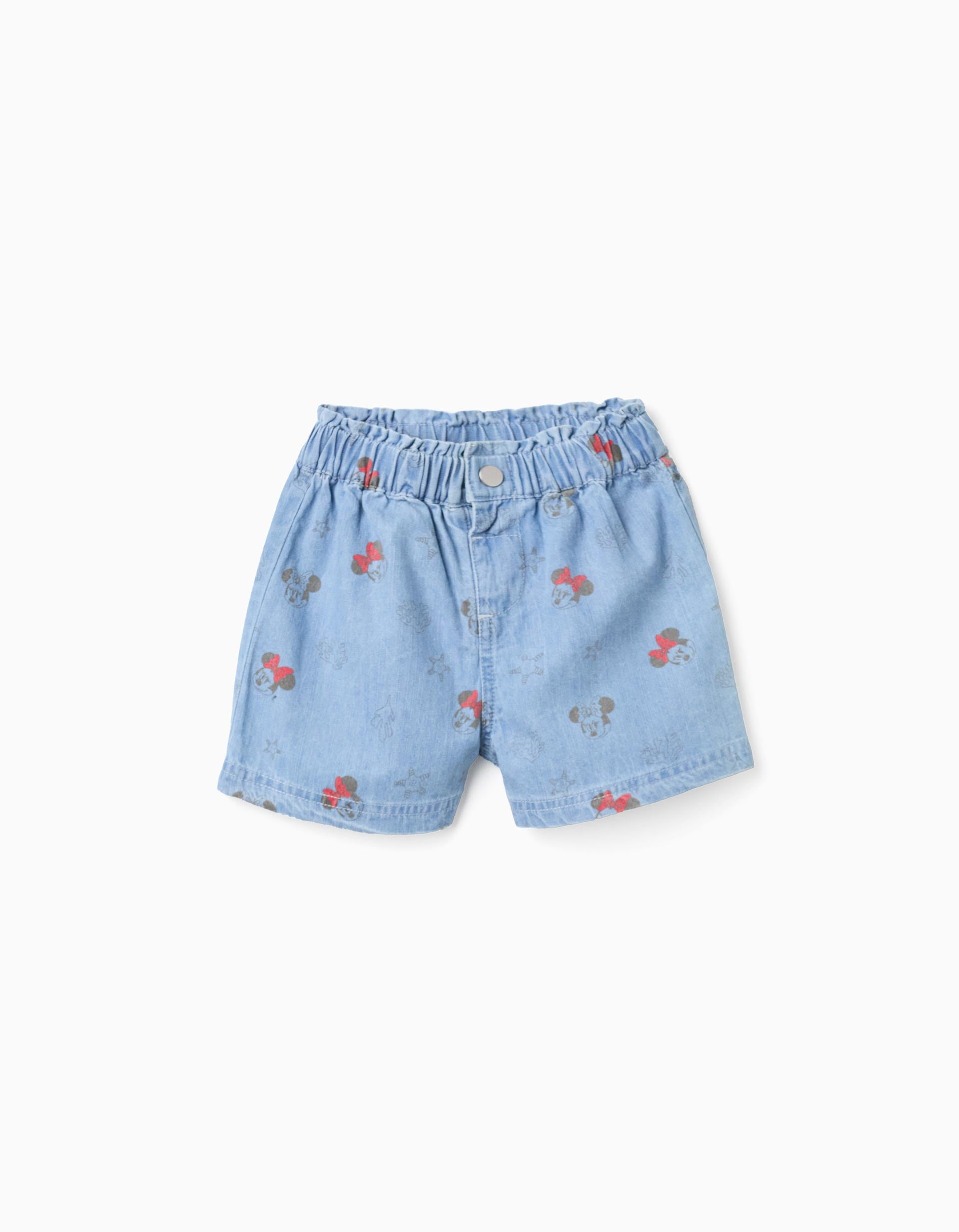Calções de ganga com motivo Minnie para bebé menina, azul-claro