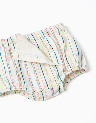 Body-polo + calções às riscas B&S para recém-nascido, multicolor