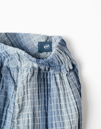 Calções de algodão às riscas com cintura elástica para menina, azul