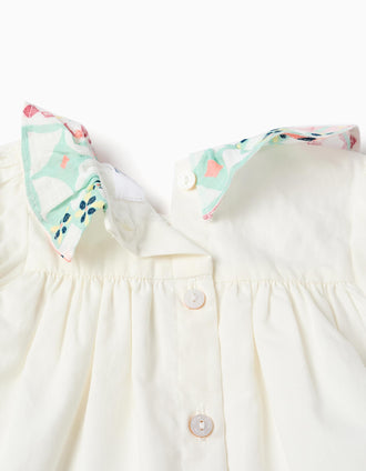 Blouse en coton + bloomer à motif mosaïque pour nouveau-née, multicolore