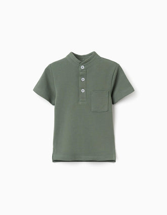 Conjunto jardineiras & polo para bebé menino