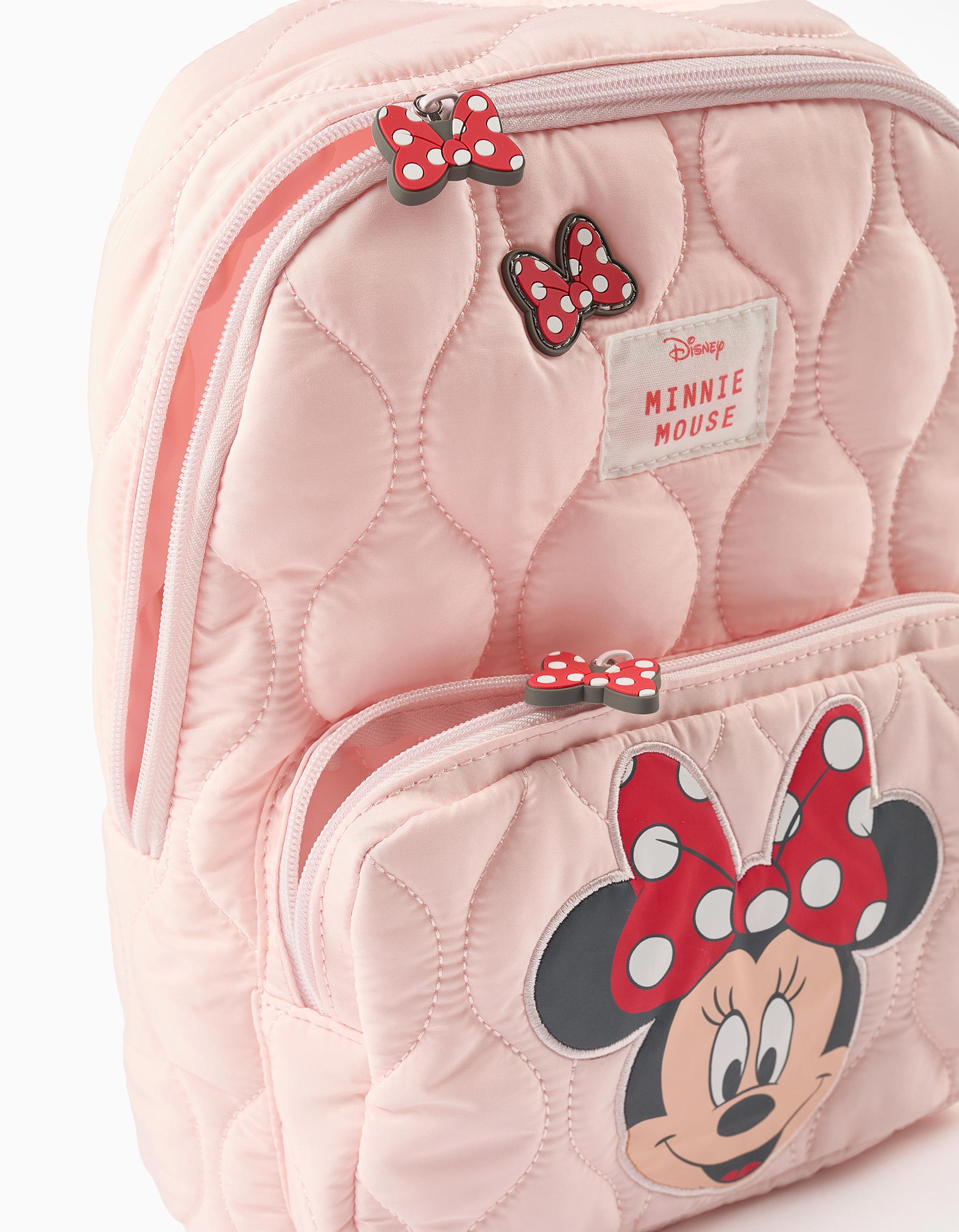 Minnie Mouse padded backpack for babies and girls, light pink