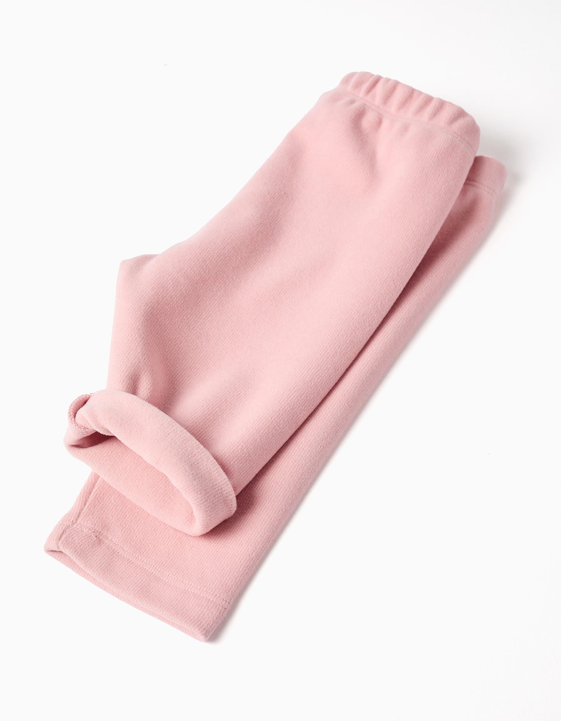 Jersey con volantes + pantalón de punto para recién nacida, rosa