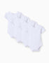 Pack of 4 plain short sleeve bodysuits for newborns and babies, white