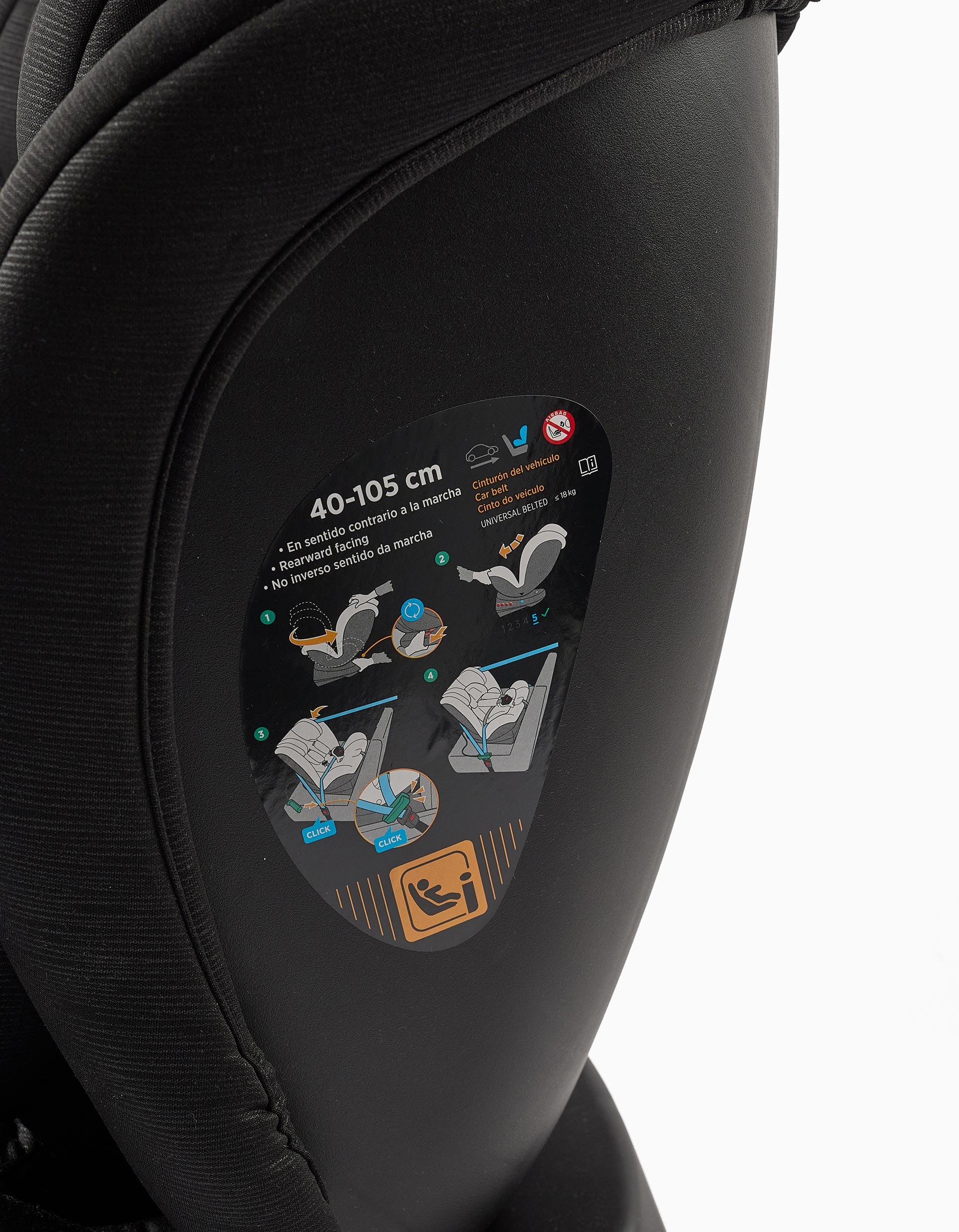 Car Seat I-Size ZY Safe Primecare Belt I (40-150 cm), Black