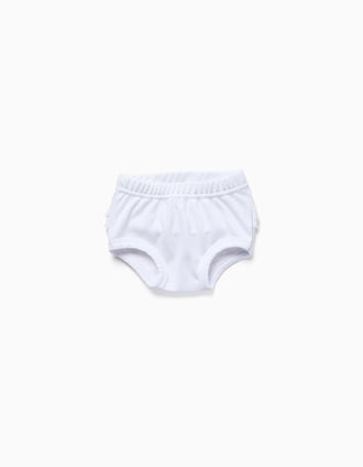 Bragas de algodón con volantes para recién nacida y bebé, blanco