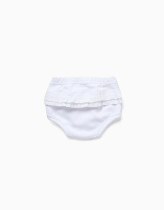 Bragas de algodón con volantes para recién nacida y bebé, blanco