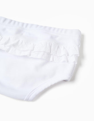 Bragas de algodón con volantes para recién nacida y bebé, blanco