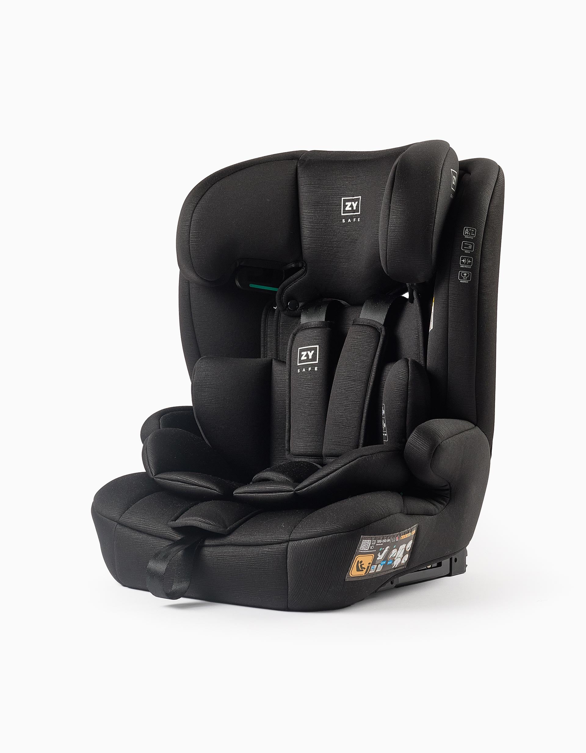 Silla de Coche I-Size ZY Safe Primecare Fix III (76-150 cm), Negro