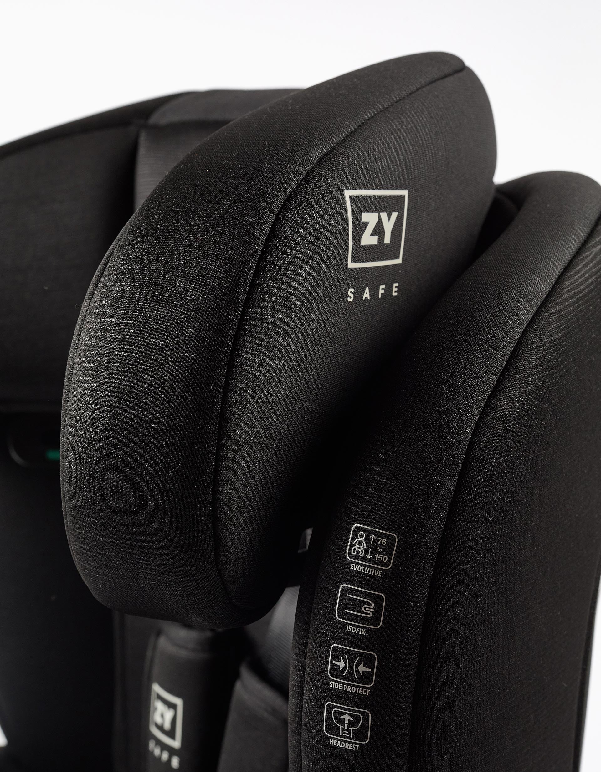 Silla de Coche I-Size ZY Safe Primecare Fix III (76-150 cm), Negro