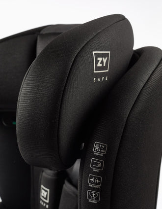 Silla de Coche I-Size ZY Safe Primecare Fix III (76-150 cm), Negro