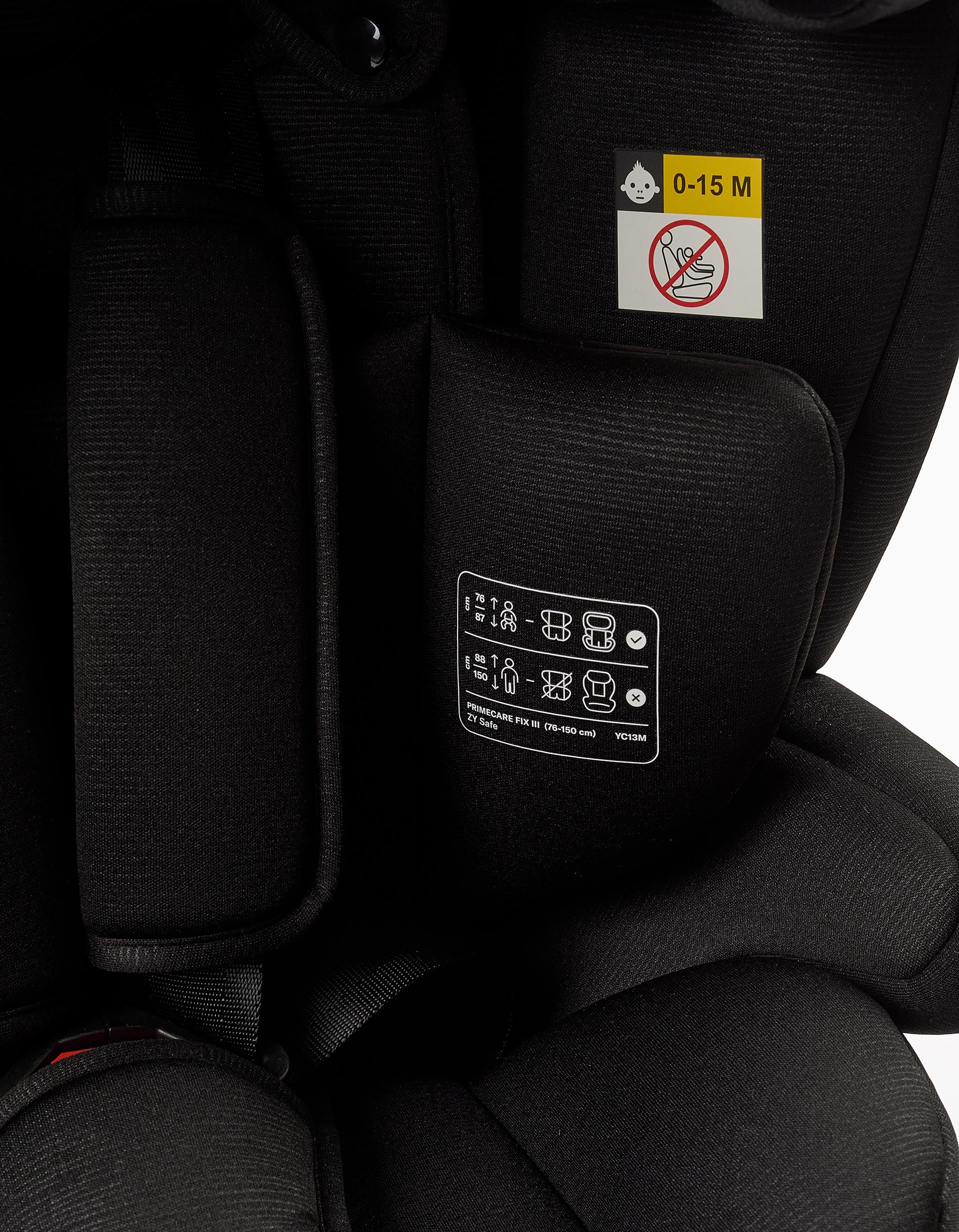 Silla de Coche I-Size ZY Safe Primecare Fix III (76-150 cm), Negro