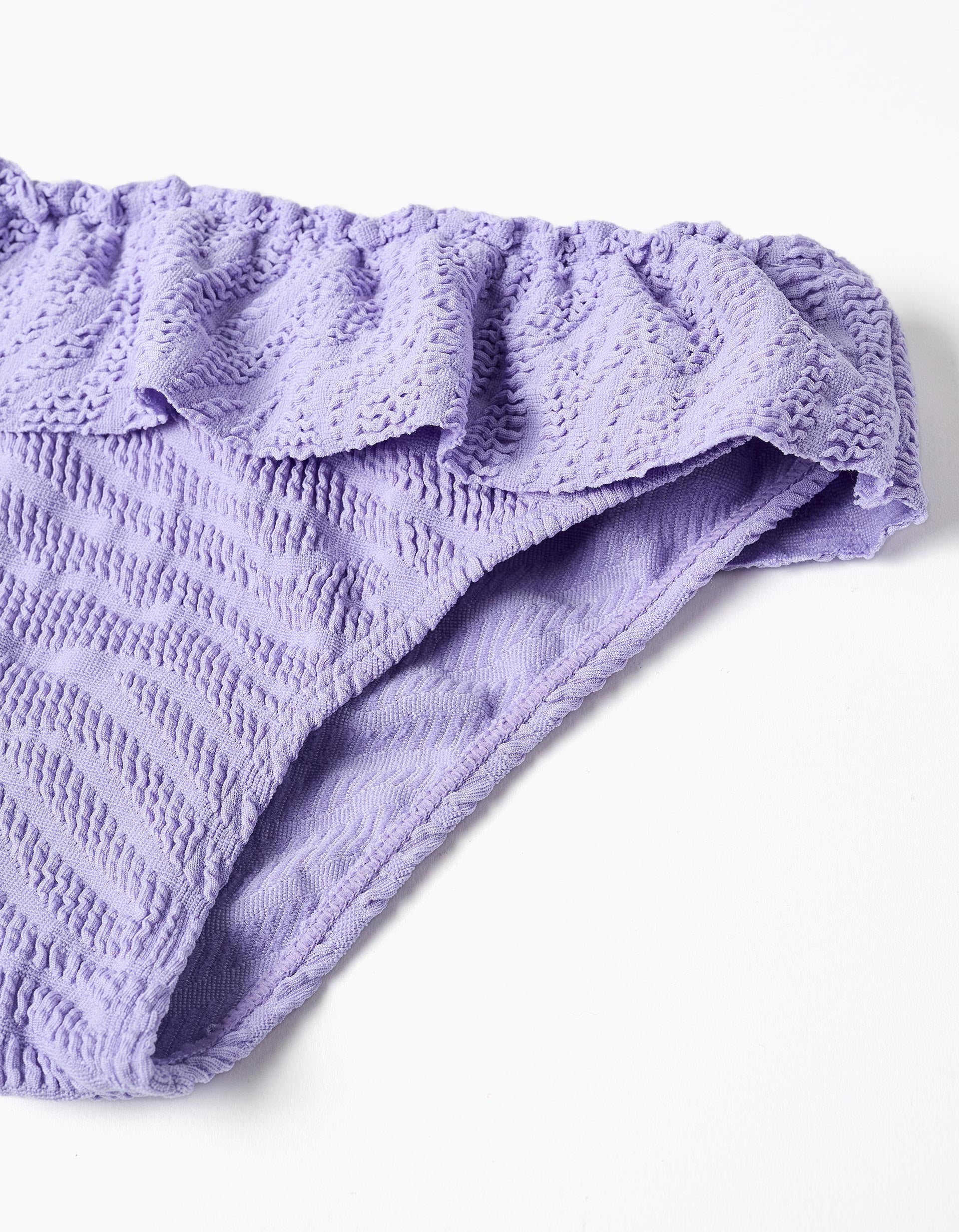 Bikini avec volants + chouchou pour fille, lilas/orange