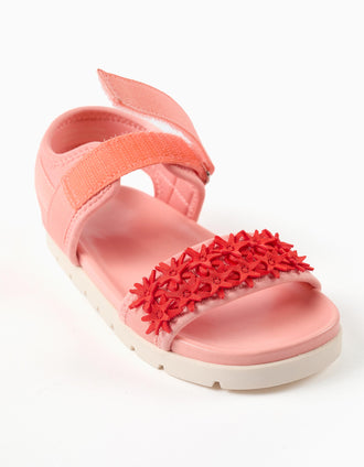 Sandálias antiderrapantes com estrelas-do-mar para menina, rosa