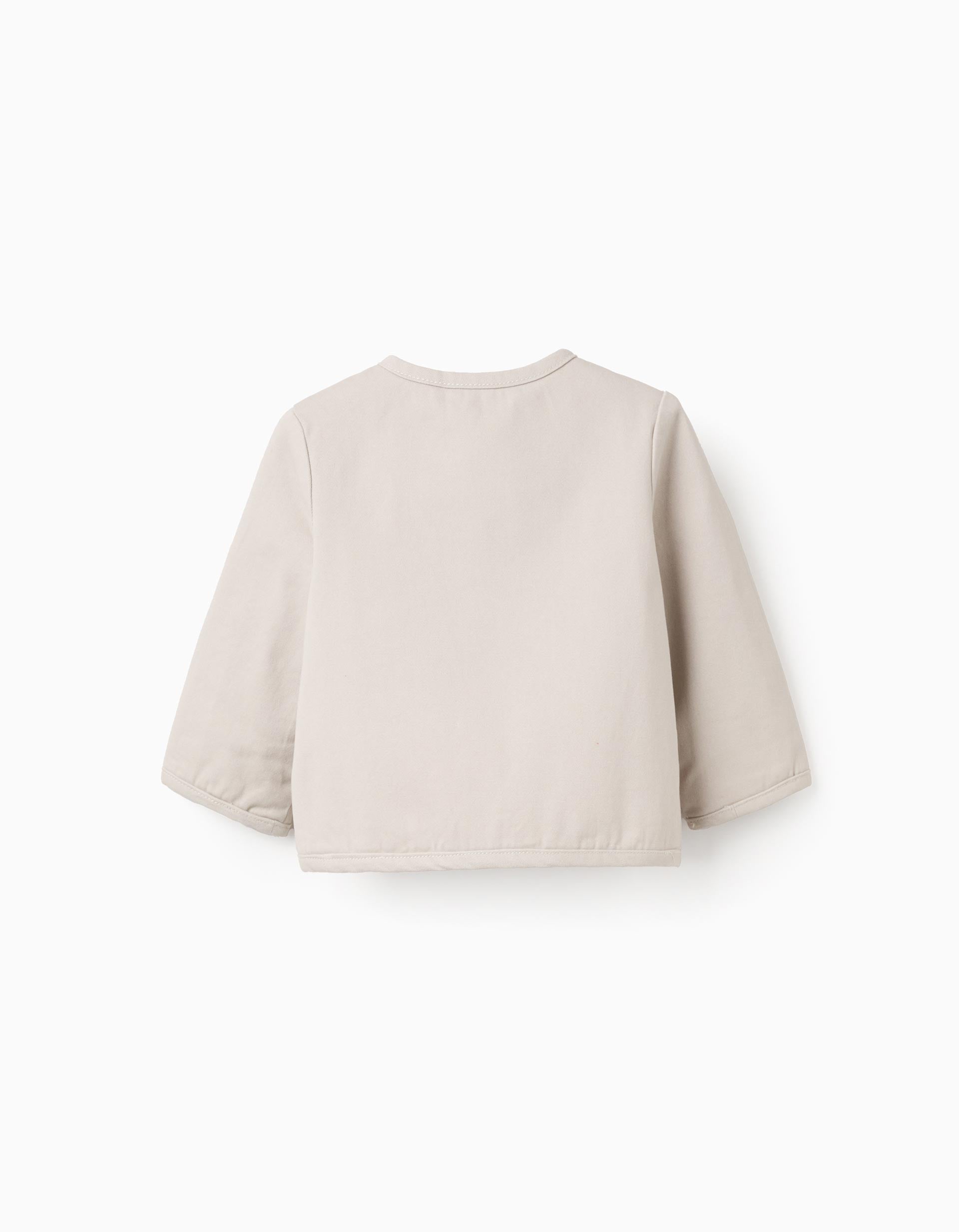 Chaqueta de algodón acolchada y reversible para recién nacido, beige