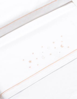 Set de Literie 3 Pcs en Coton Interbaby 'Stars' 60x120 cm, Rose