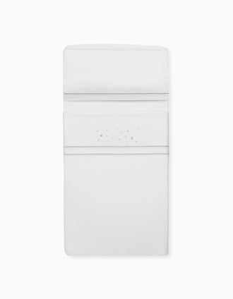 Set de Literie 3 Pcs en Coton Interbaby 'Stars' 60x120 cm, Gris
