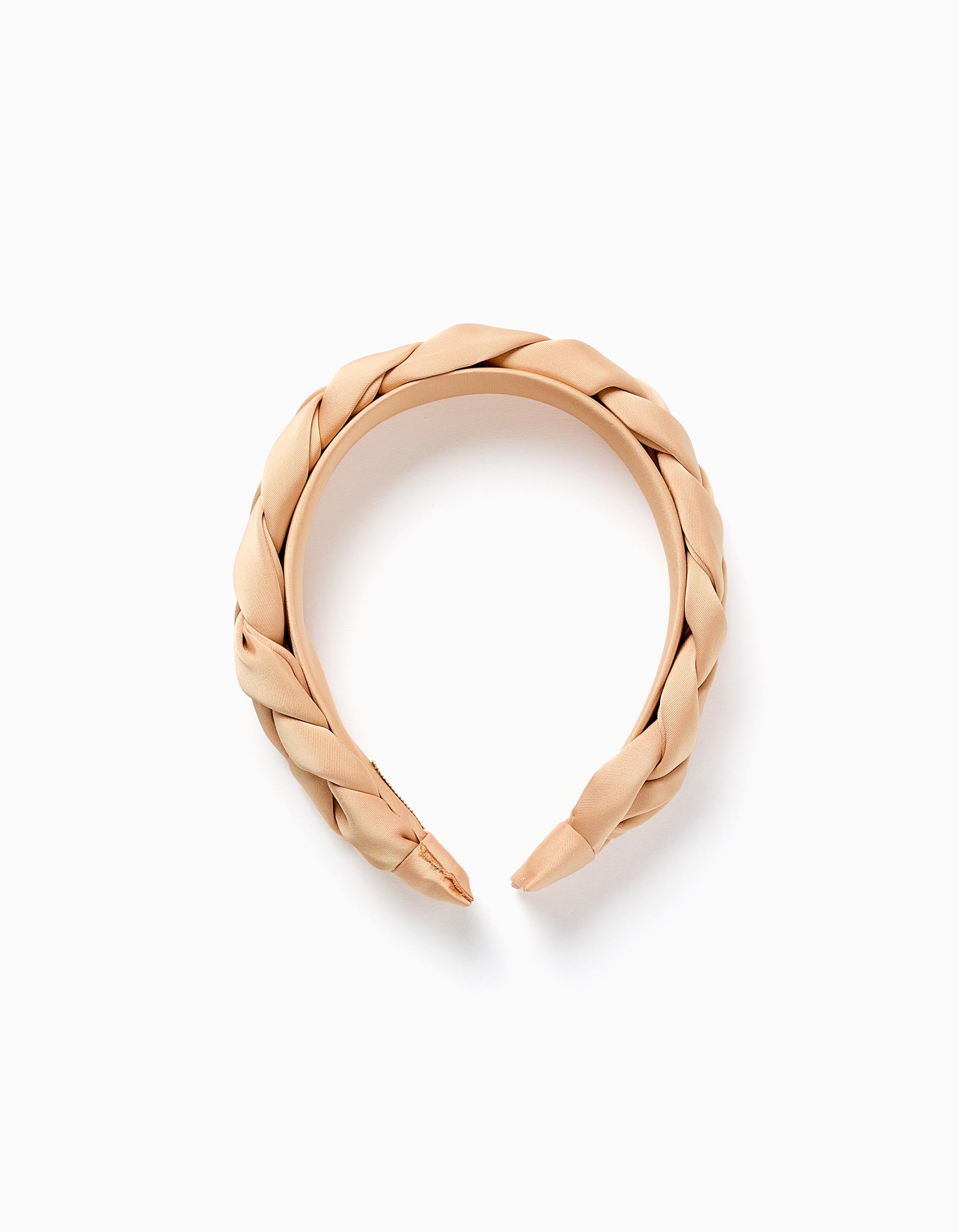 Braided Alice band in satin for girls, golden