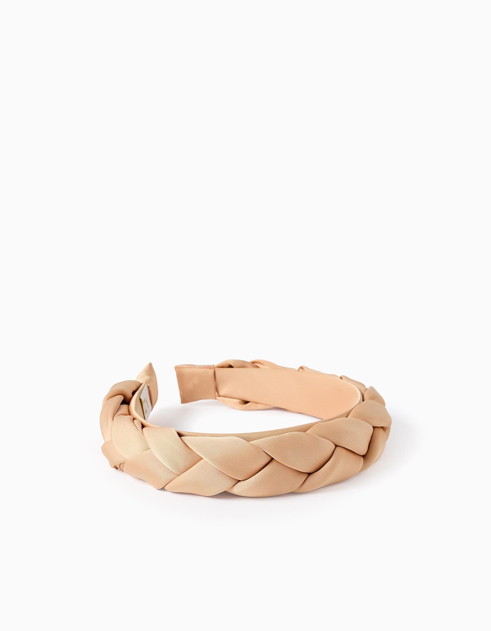 Braided Alice band in satin for girls, golden