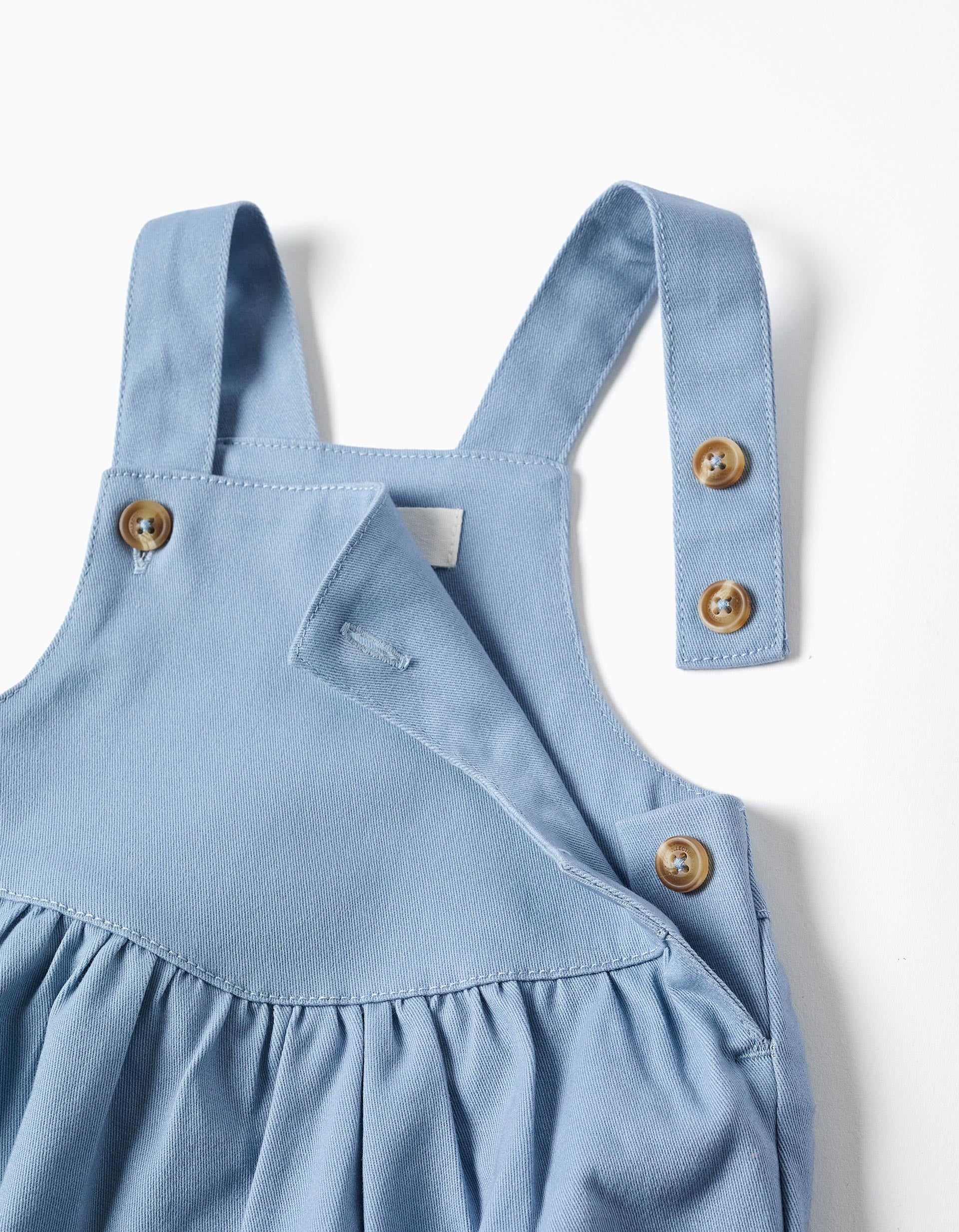 Combinaison en sergé de coton pour nouveau-né, bleu clair