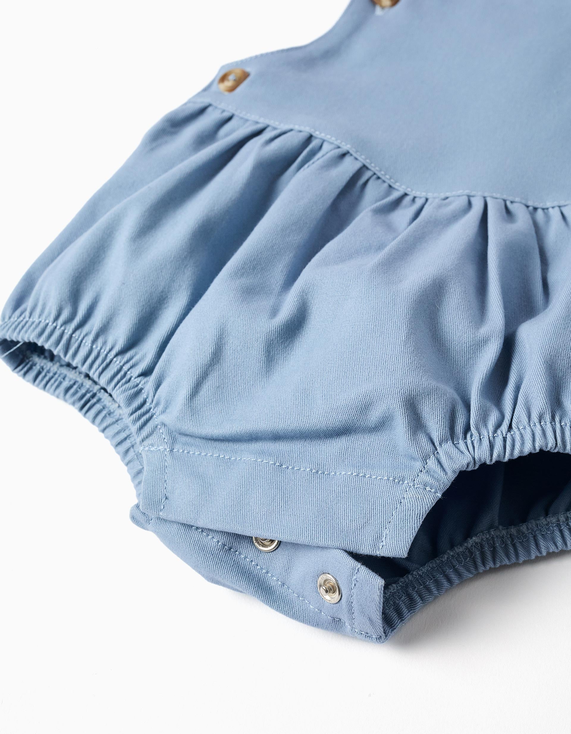 Combinaison en sergé de coton pour nouveau-né, bleu clair