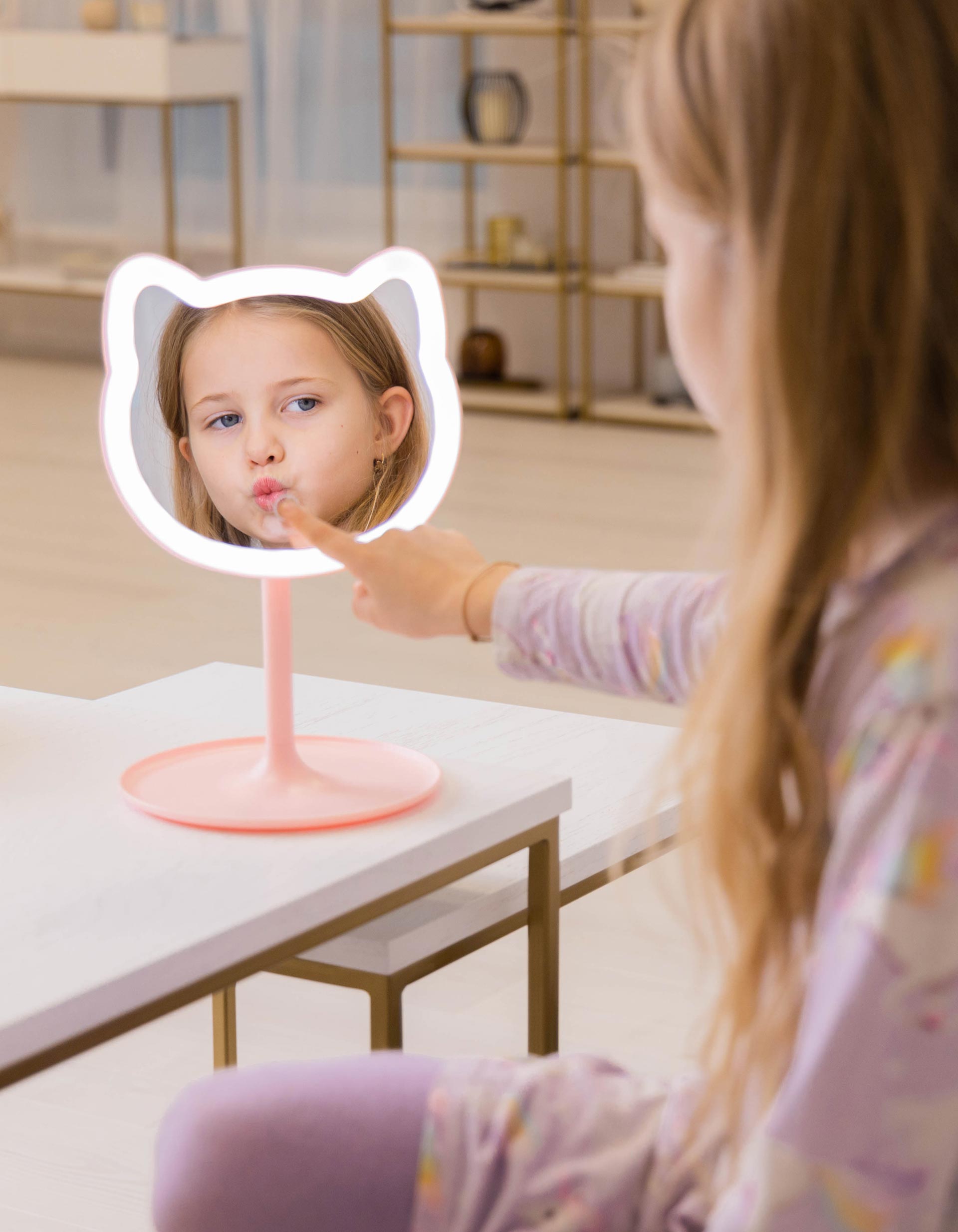 GioPerfect Gato Espejo LED Cosmético InnoGIO, Rosa