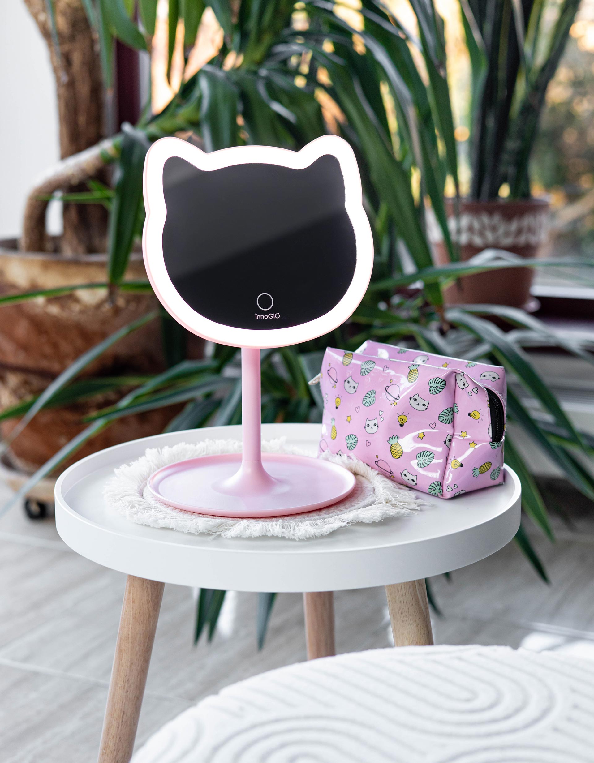 GioPerfect Gato Espejo LED Cosmético InnoGIO, Rosa