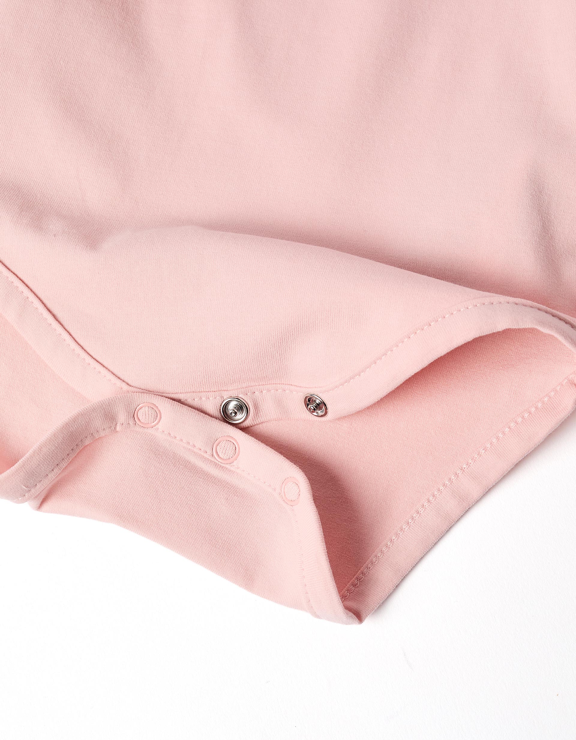 Body à manches longues avec col à volants pour nouveau-née, rose