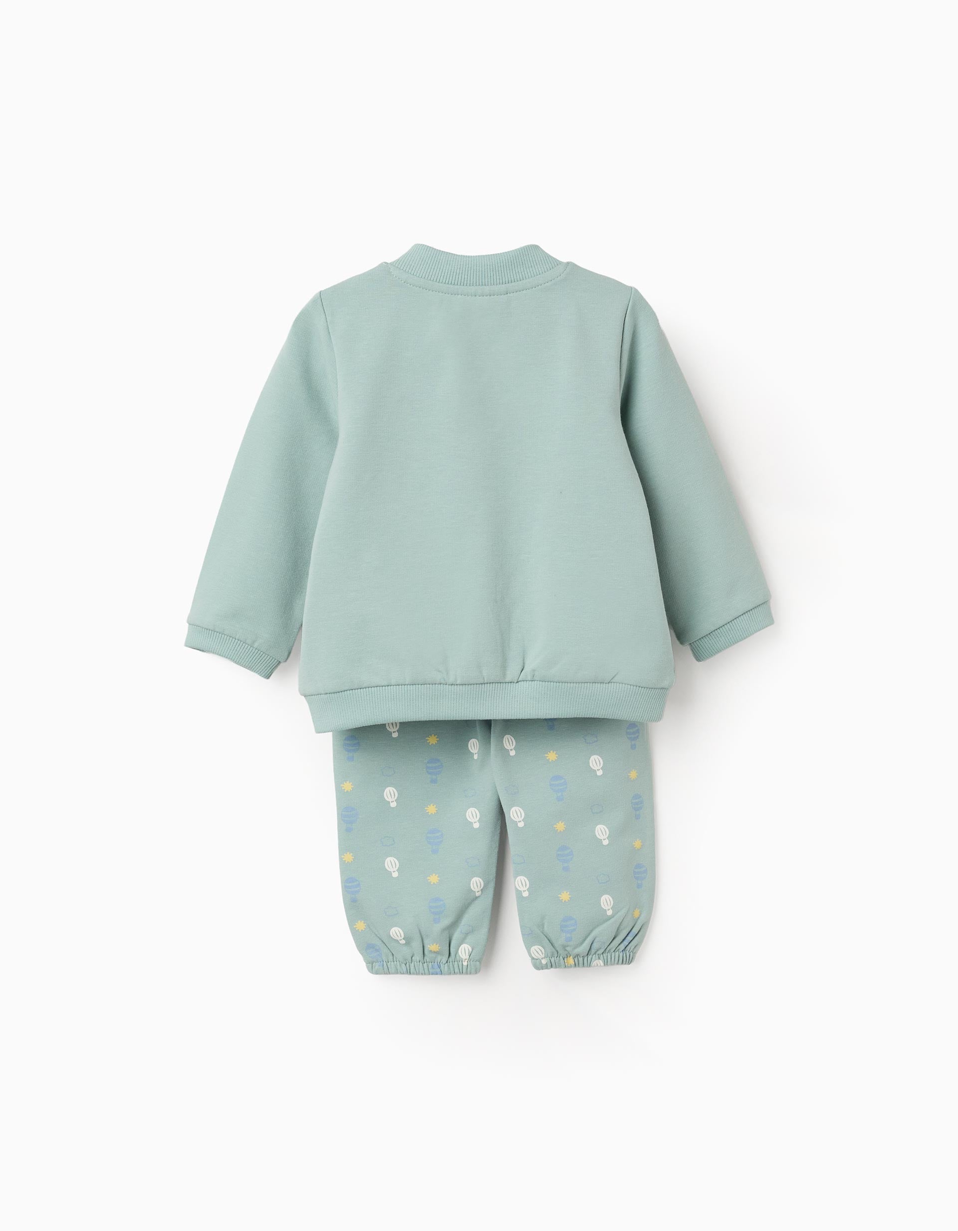 Blouson et pantalon en coton à motif pour nouveau-né, vert clair