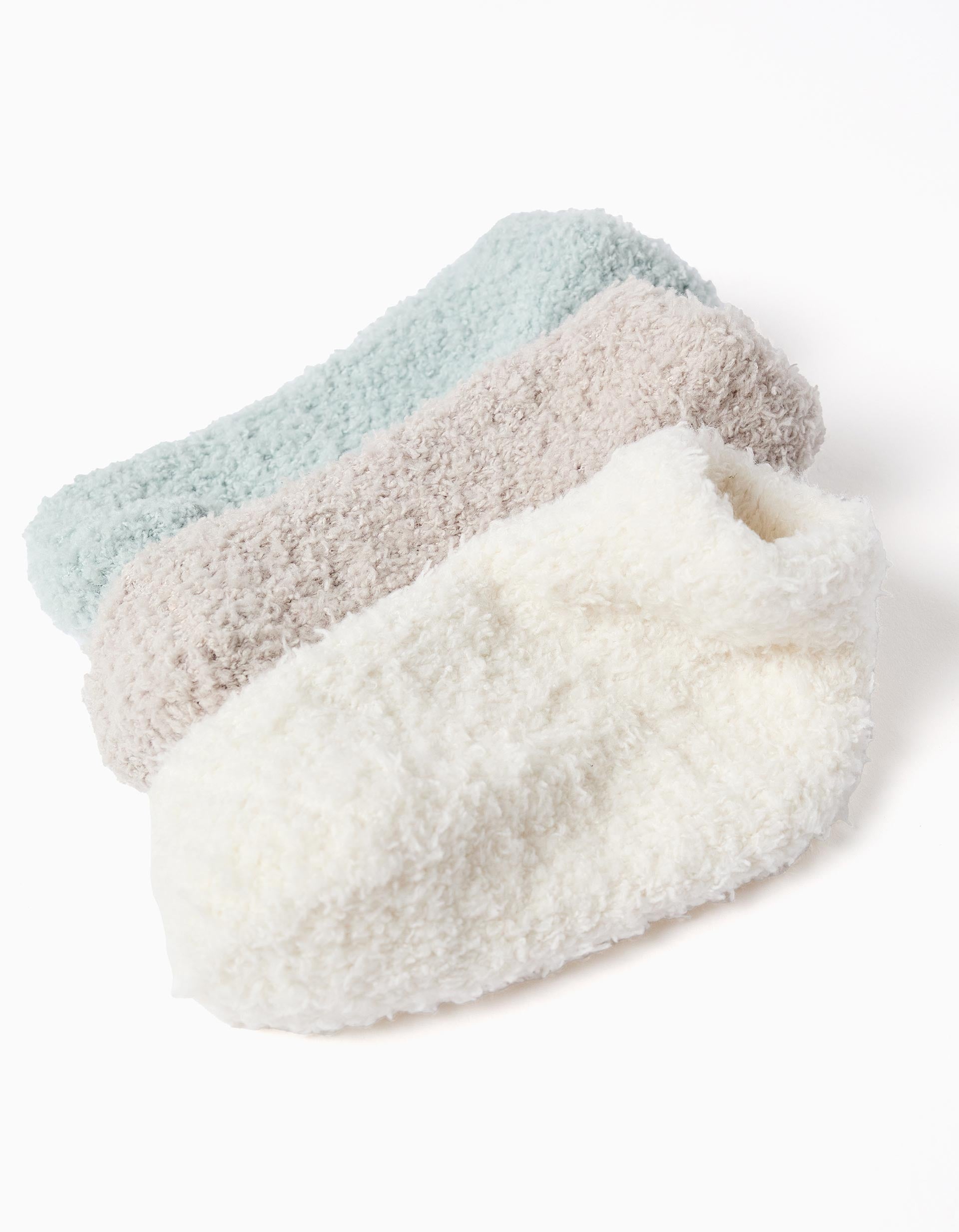 3 pares de calcetines de chenilla para recién nacidos y bebés, multicolor