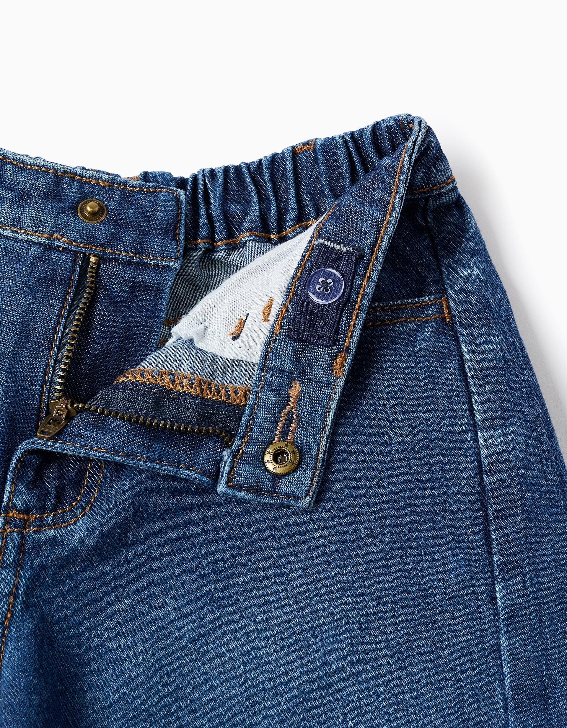 Baggy denim trousers for girls, blue