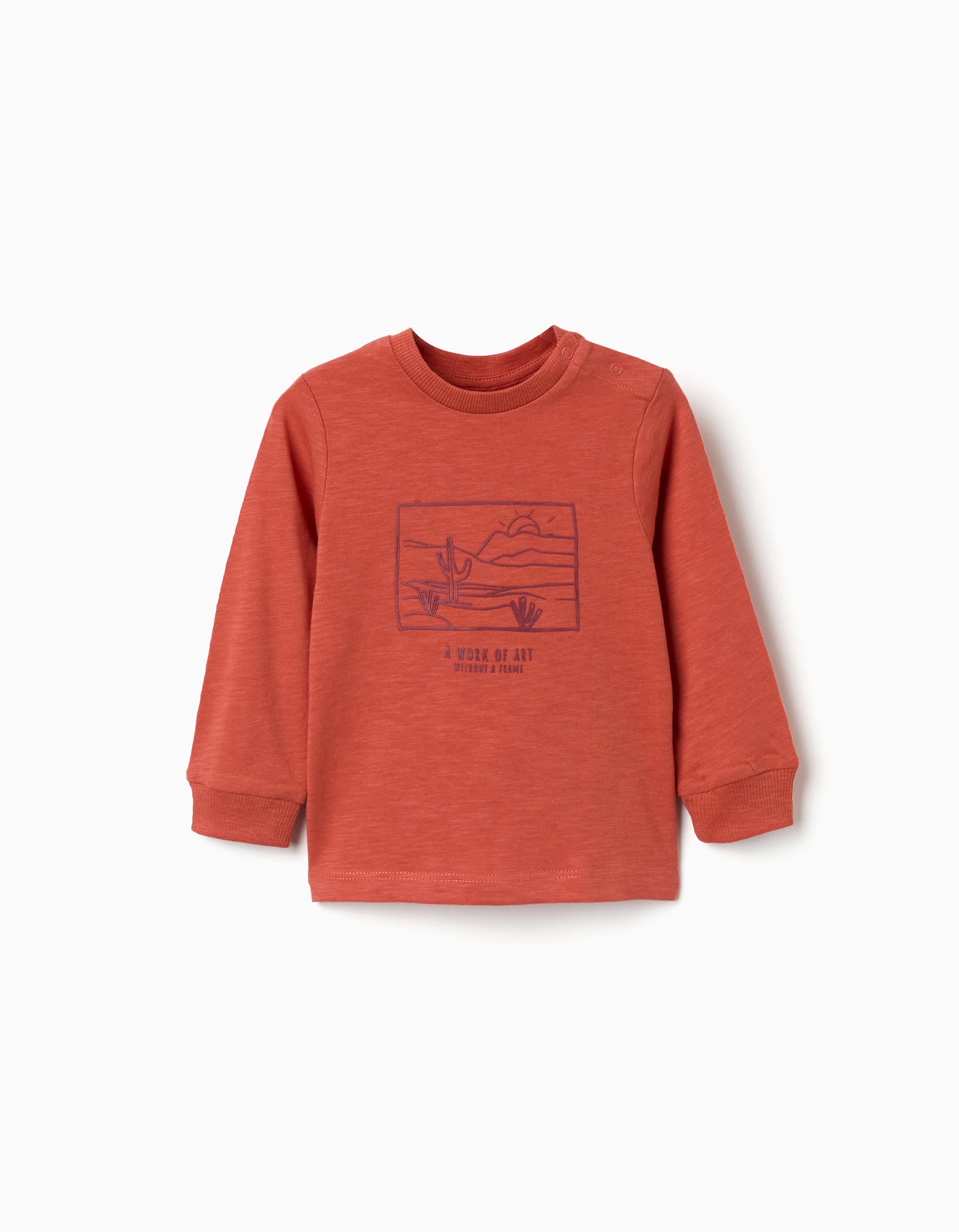T-shirt en coton à imprimé Work of Art pour bébé garçon, orange