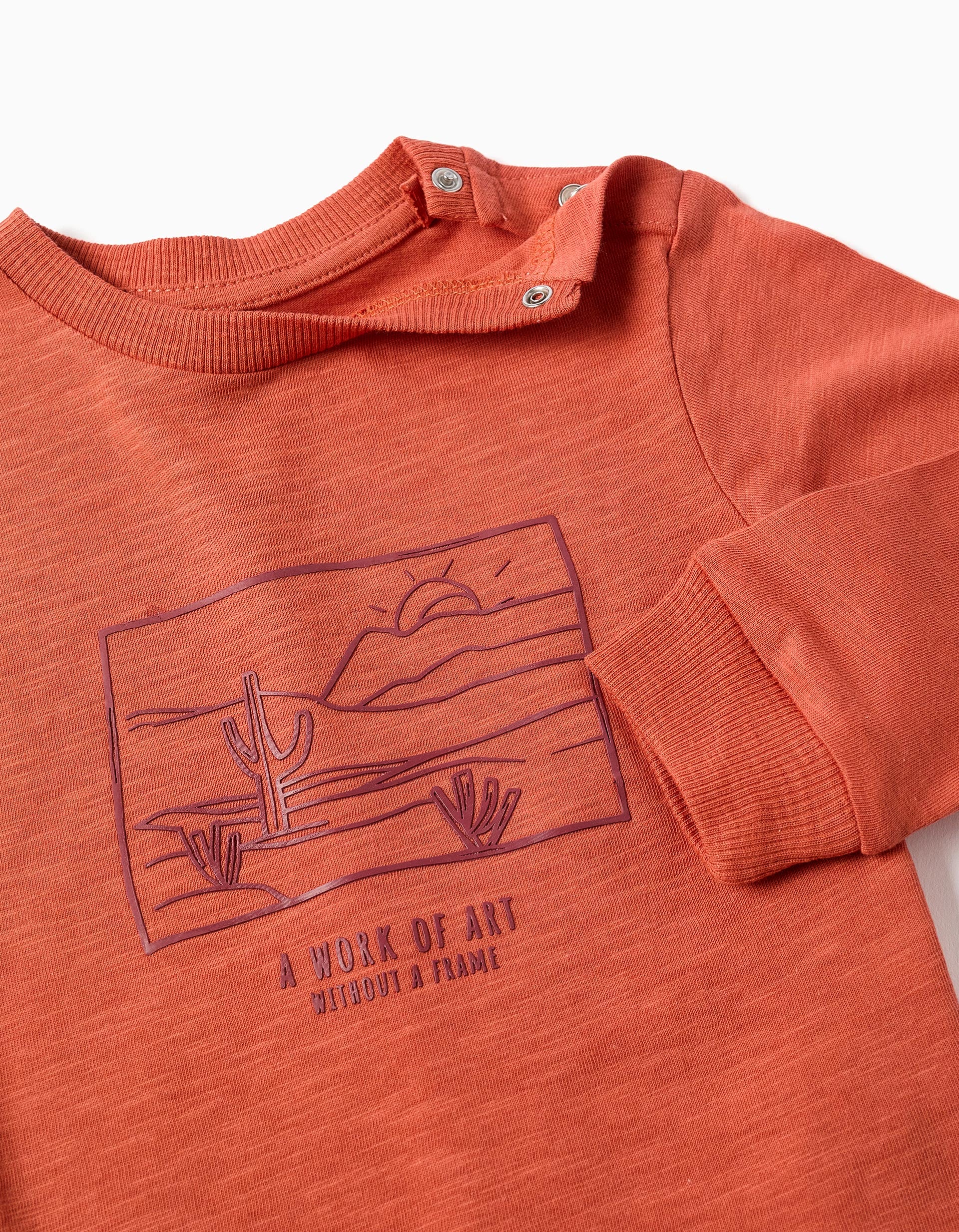 T-shirt en coton à imprimé Work of Art pour bébé garçon, orange