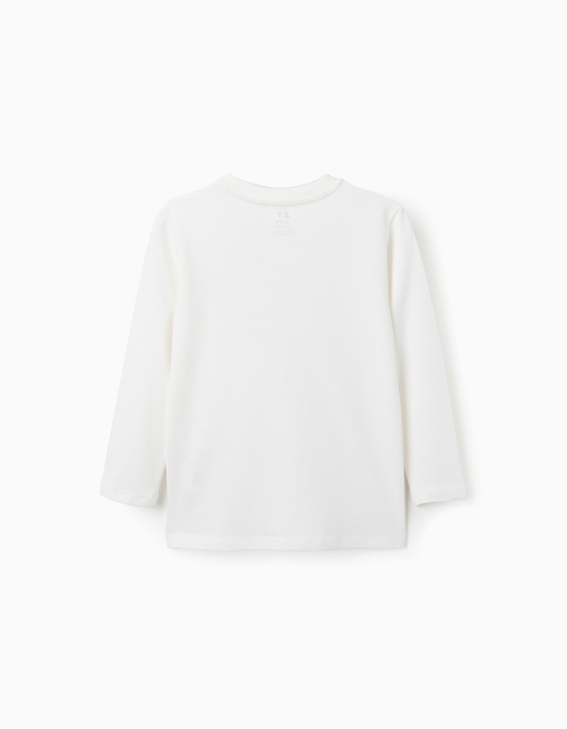 T-shirt de manga comprida com estampado Creativity para menino, branco