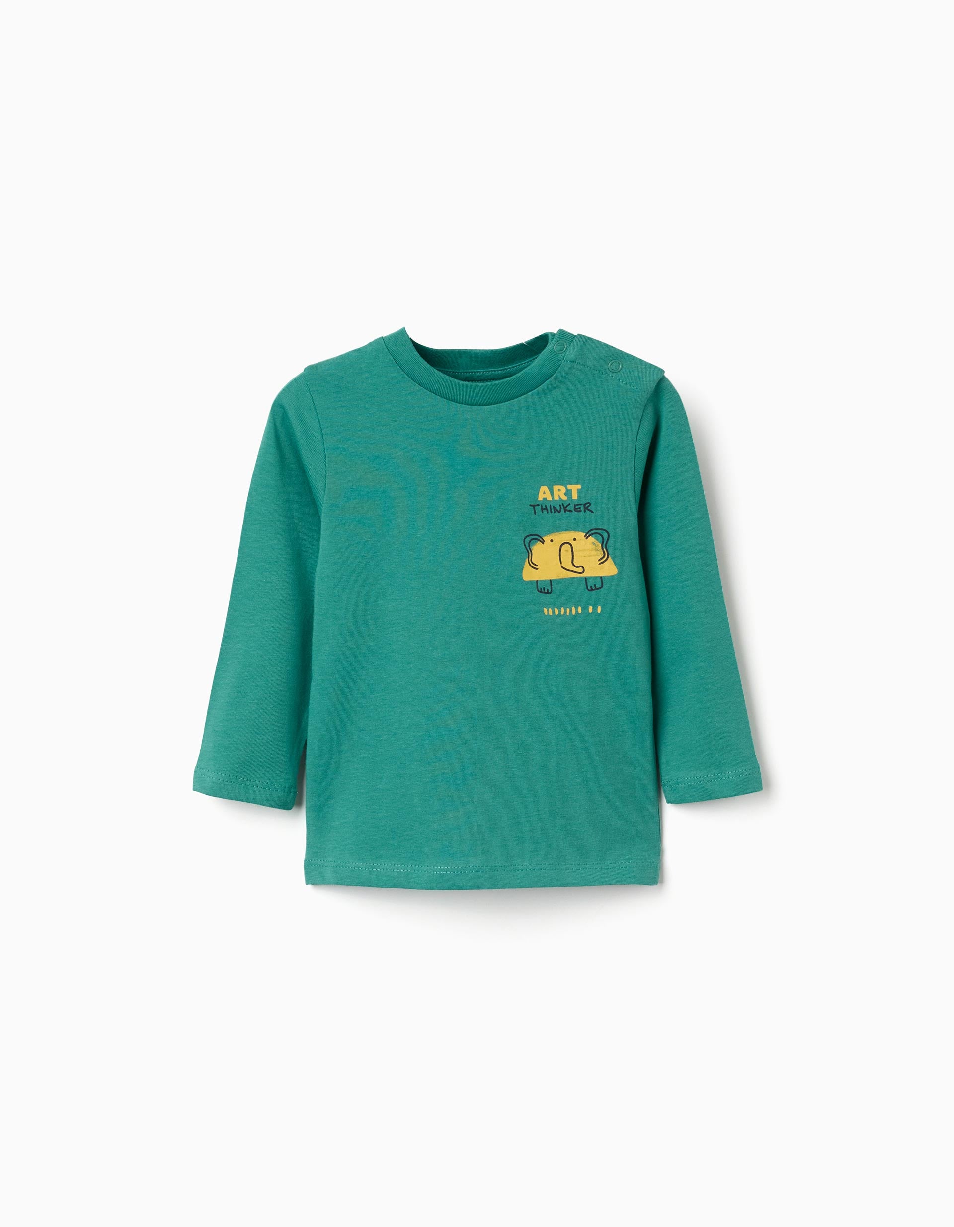T-shirt de algodão com estampado Art Thinker para bebé menino, verde