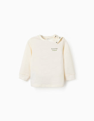 Long sleeve cotton T-shirt Lanzarote for baby boys, light beige