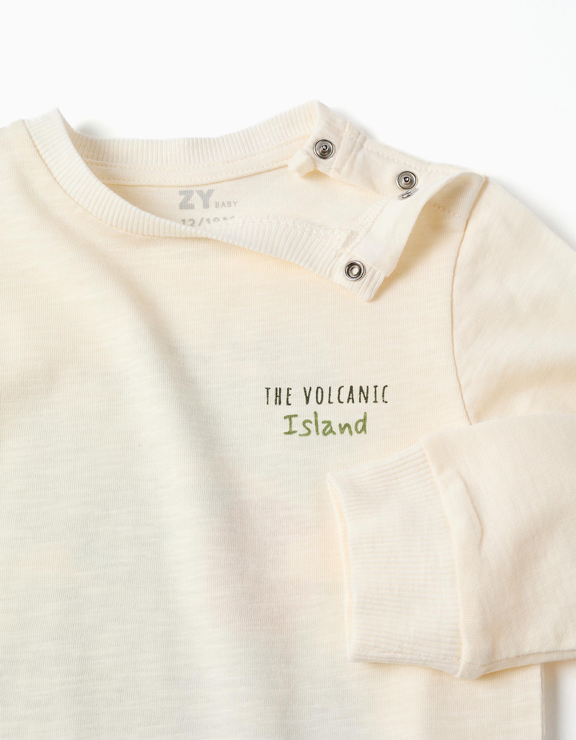 T-shirt en coton à manches longues Lanzarote pour bébé garçon, beige