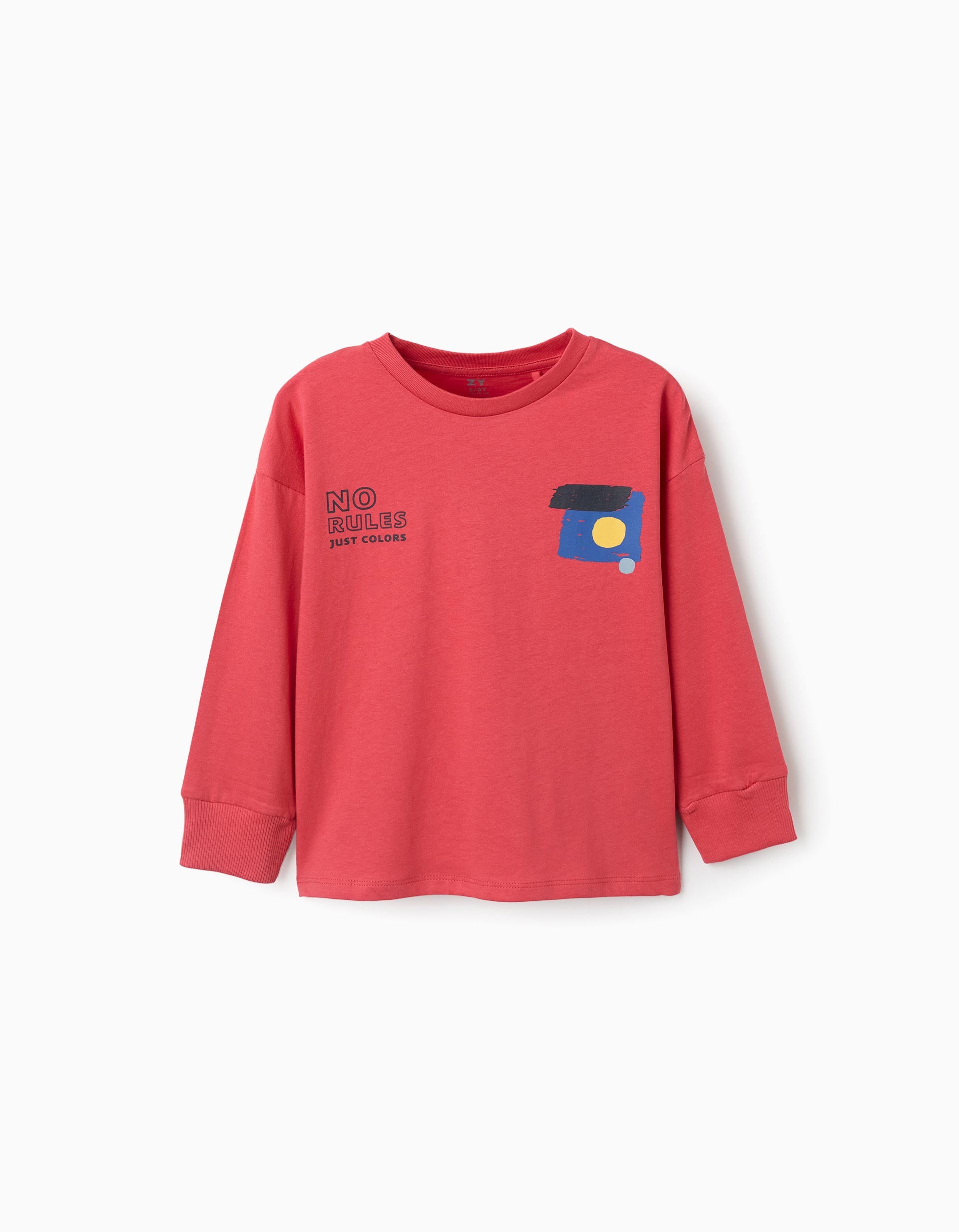 T-shirt à manches longues et imprimé No Rules pour garçon, rouge