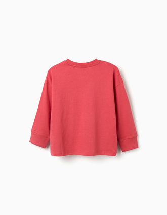 Long sleeve cotton T-shirt with No Rules print for boys, red