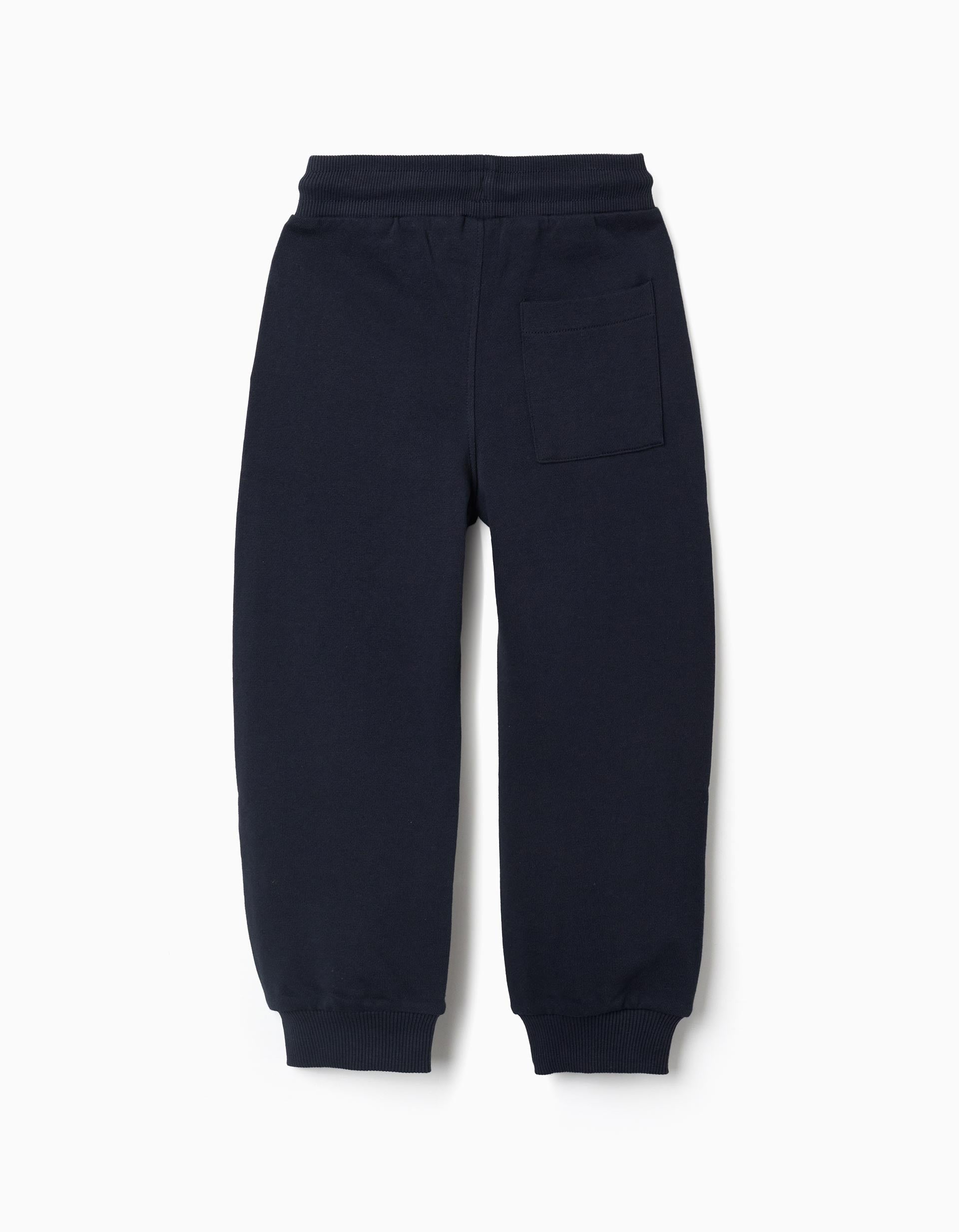 Pantalón de chándal con cordón y bolsillos para niño, azul oscuro