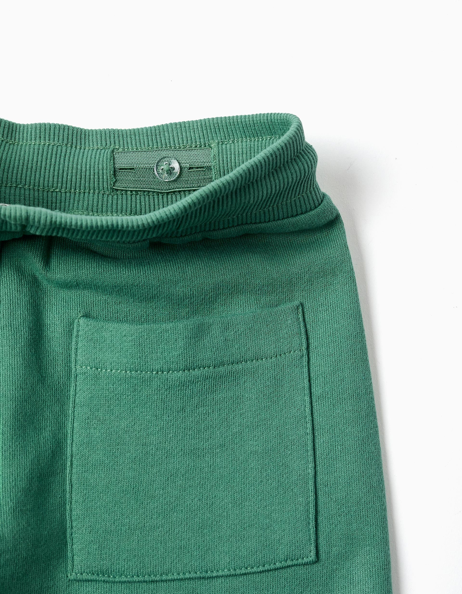 Pantalón de chándal con cordón y bolsillos para niño, verde