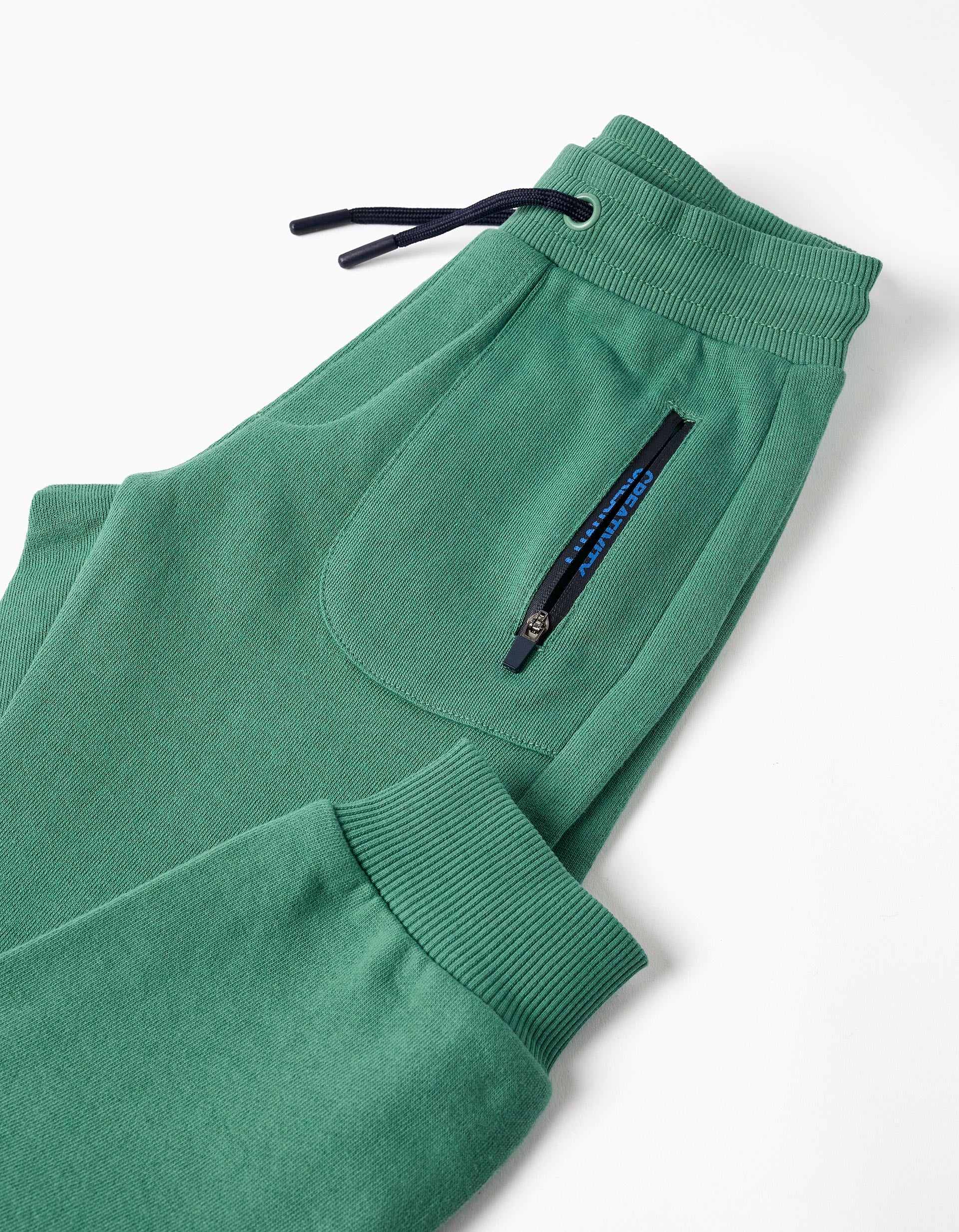 Pantalón de chándal con cordón y bolsillos para niño, verde