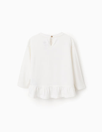Camiseta de algodón con estampado Skye para bebé niña, blanco