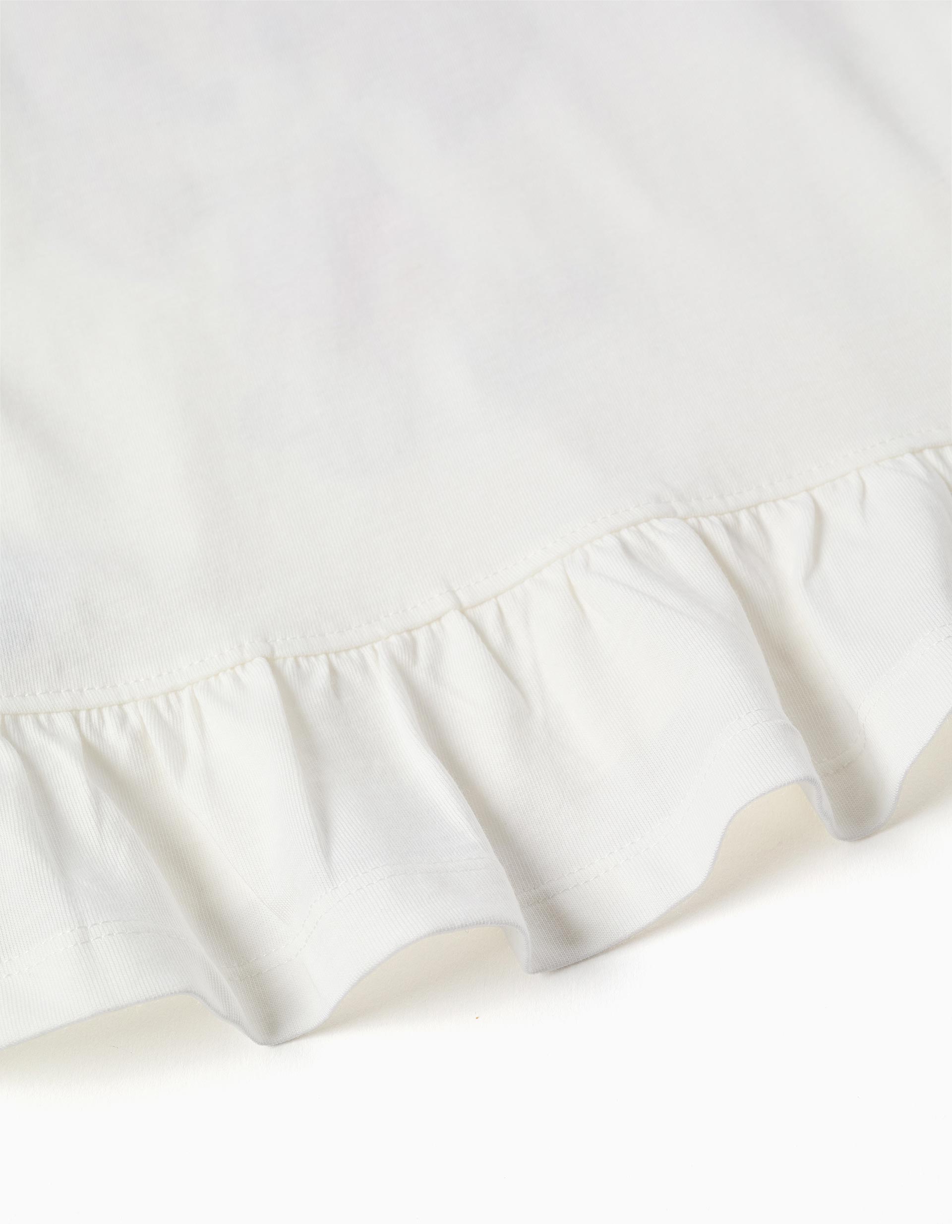 Long sleeve T-shirt with Skye print for baby girls, white