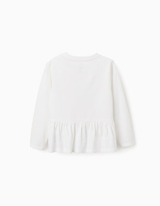 Camiseta de algodón con estampado de Stitch y Angel para niña, blanco