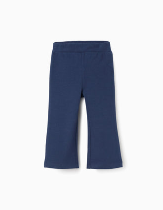 Leggins perchados de campana para bebé niña, azul oscuro