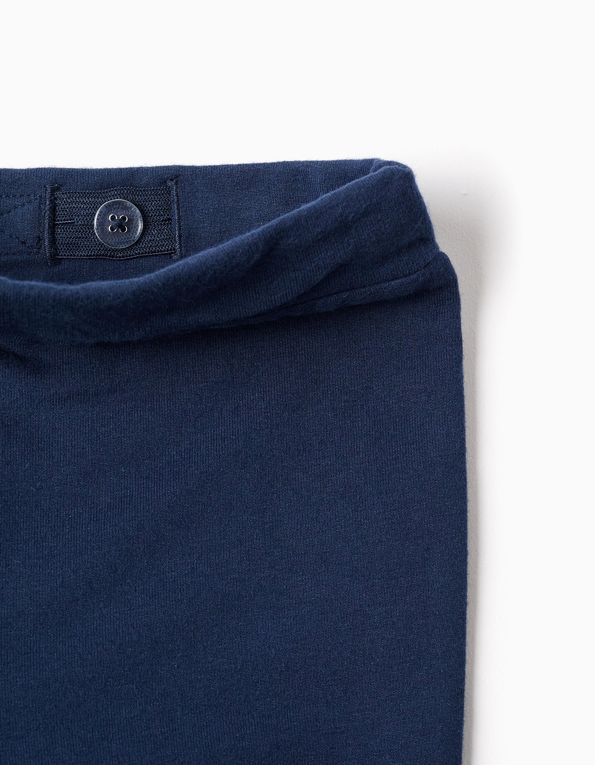 Leggings cardadas à boca de sino para bebé menina, azul-escuro