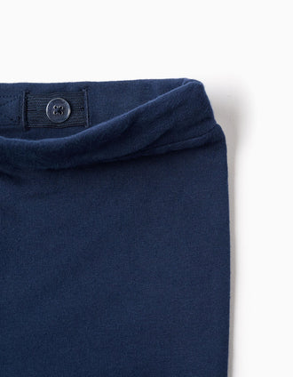 Leggins perchados de campana para bebé niña, azul oscuro