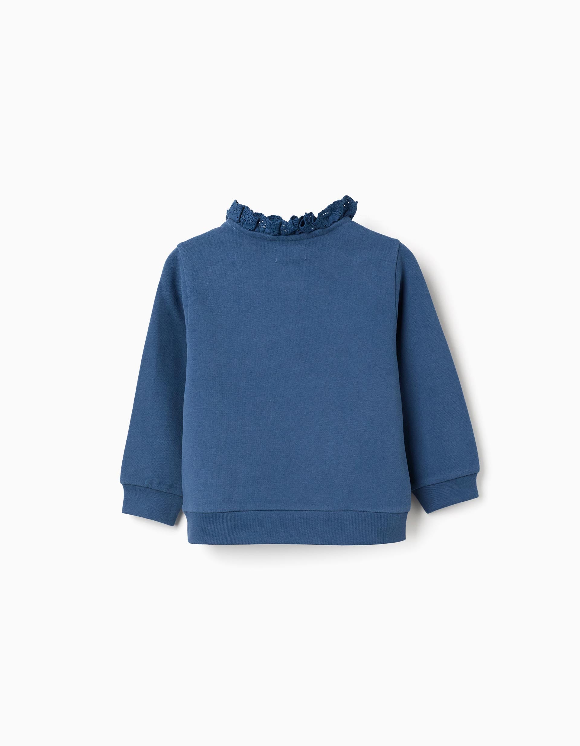 Sweat en coton avec broderie Spring Garden pour fille, bleu