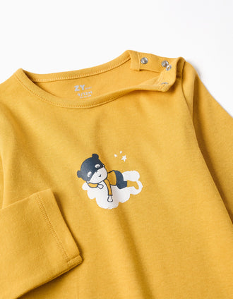 Pelele de algodón con estampado para recién nacido y bebé, amarillo
